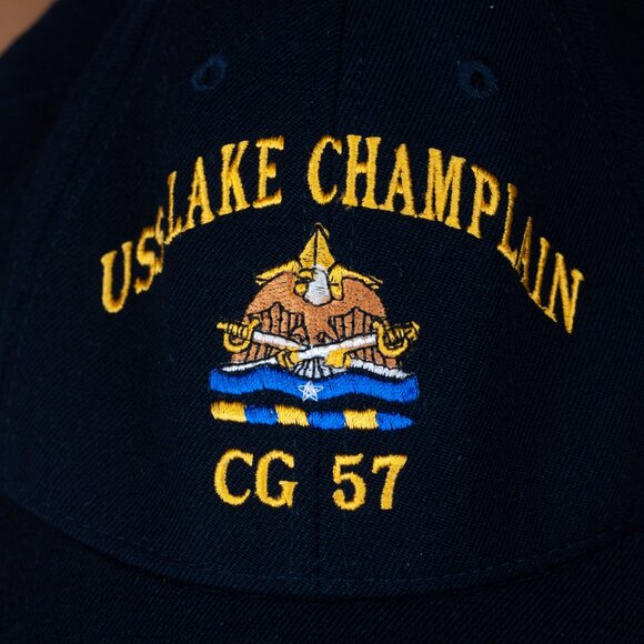 Vintage US Navy USS Lake Champlain CG-57 Ship Hat - Made in USA - Picture 2 of 4